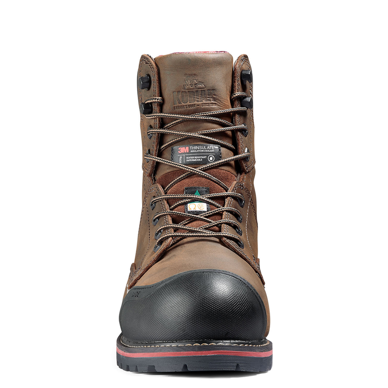 Warm steel shop toe work boots