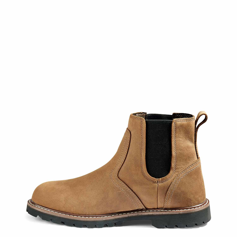 Brown waterproof top chelsea boots