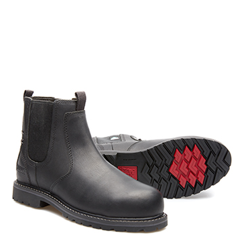 Black chelsea work boots on sale
