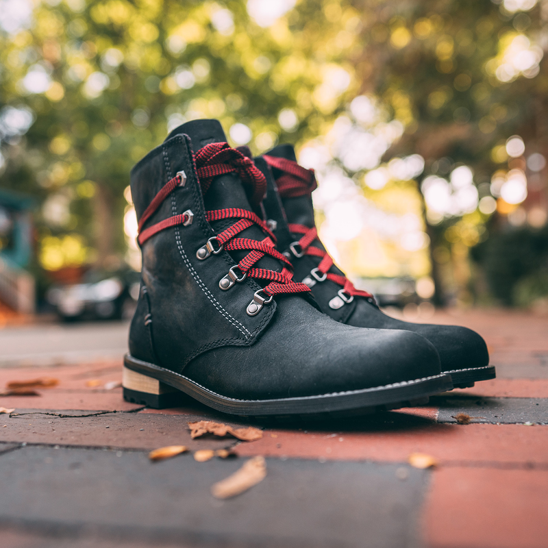 Black plaid boots discount