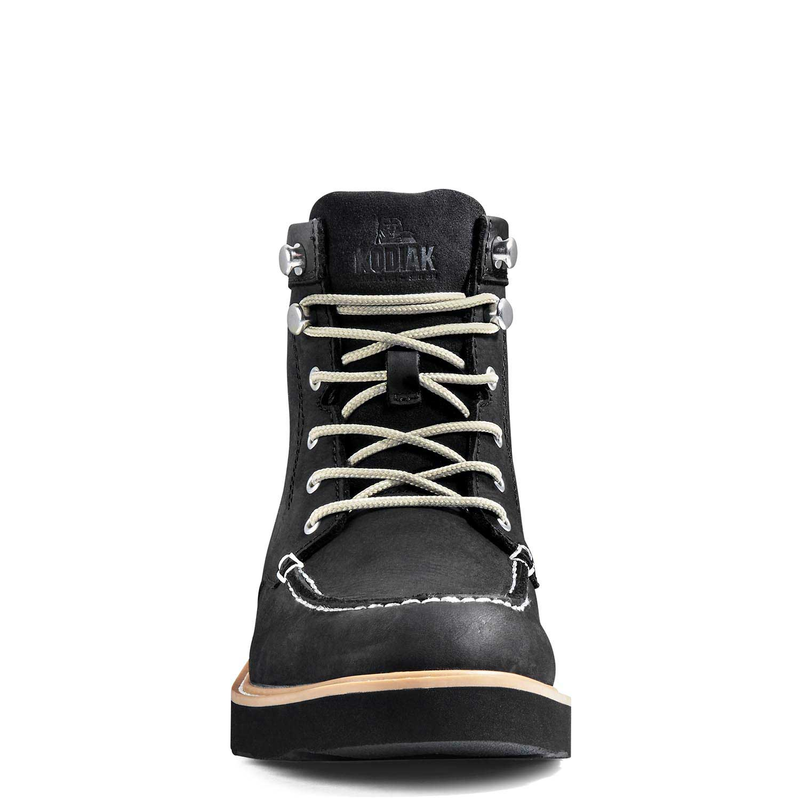 Moccasin style work boots top